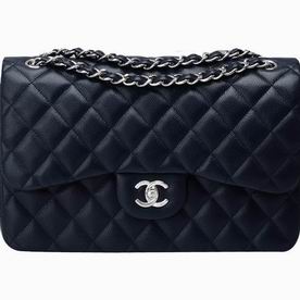 Chanel Caviar Jumbo Coco Flap Bag Dark Blue A58600DBL