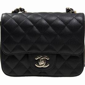 Chanel Mini Coco 2.55 Caviar Flap Bag Black(Gold) A35200