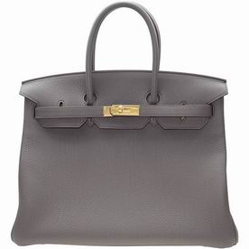 Hermes Grey Togo Leather Birkin 35 Gold Chain Hand-sewing BK358FTGGP