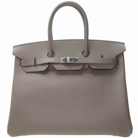 Hermes Grey Epsom Leather Birkin 35 Silver Chain Hand-sewing BK358FSSEP