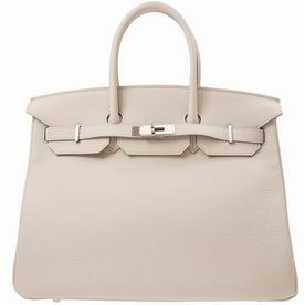 Hermes Off-white Togo Leather Birkin 35 Silver Chain Hand-sewing BK358LTGSS