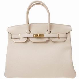 Hermes Off-white Togo Leather Birkin 35 Gold Chain Hand-sewing BK3510TPGG