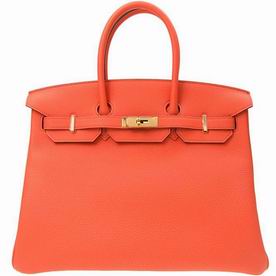 Hermes 8V Orange Togo Leather Birkin 35 Gold Chain Hand-sewing BK358VTGGP