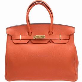 Hermes 9J Orange Togo Leather Birkin 35 Gold Chain Hand-sewing BK359JTGGP