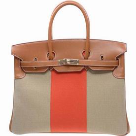 Hermes Light Coffee Box And Cloth PG Birkin 35 Gold Chain Hand-sewing BK359J3C3G