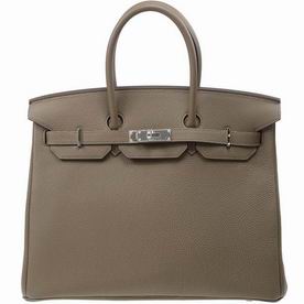 Hermes Taupe Togo Leather Birkin 35 Silver Chain Hand-sewing BK3516TGSS