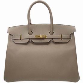 Hermes Etoupe Epsom Leather Birkin 35 Gold Chain Hand-sewing BK3518EPGP