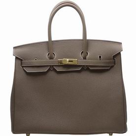 Hermes Etoupe Togo Leather Birkin 35 Gold Chain Hand-sewing BK3518TGGP