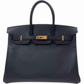 Hermes Bleu Indigo Contour Epsom Leather Birkin 35 Gold Chain Hand-sewing BK3576CTEPGP