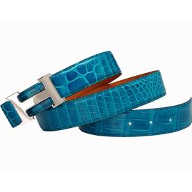 Hermes Crocodile belt Terkey Blue H77788428