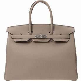 Hermes M8 Gray Togo Leather Birkin 35 Silver Chain Hand-sewing BK35M8TGSS