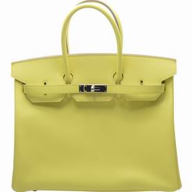 Hermes Fluorescent Yellow Epsom Leather Birkin 35 Silver Chain Hand-sewing BK35C9EPSS