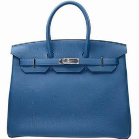 Hermes Blue Togo Leather Birkin 35 Gold Chain Hand-sewing BK35S7TGSS