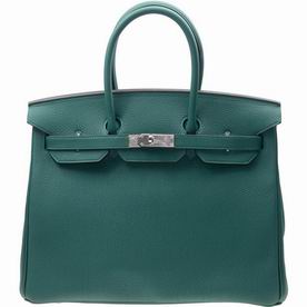 Hermes Malachite Togo Leather Birkin 35 Silver Chain Hand-sewing BK35Z6TGSS