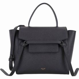 Celine Nano Calfskin Leather Handbag In Black CE588277