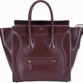 Celine Mini Luggage Calfskin Nano Bag Wine Red CE66656