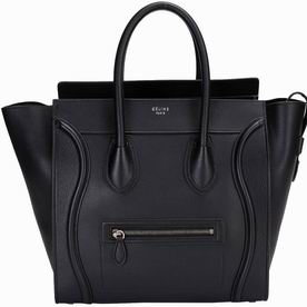 Celine Mini Luggage Bubble Calfskin Nano Bag Black CE51732
