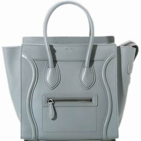 Celine Calfskin Nano Luggage Micro Mini Bag Grey/Blue CE98597
