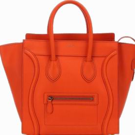 Celine Nano Luggage Meduim Size Calfskin Bag In Orange CE45175