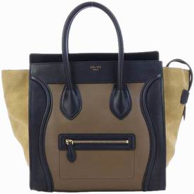 Celine Calfskin Nano Luggage Medium Bag Black/Camel CE165214BC