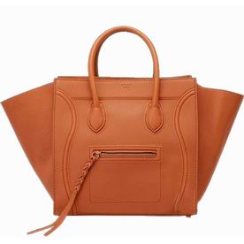 Celine Small Square Phantom Luggage Calfskin Bag Orange 134623ORA