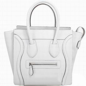 Celine 2012 Calfskin Nano Luggage Bag In Off-White 165213WH