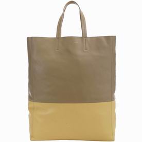 Celine Cabas Lambskin Shopping Bag (Taupe brown/Yellow) CE44697