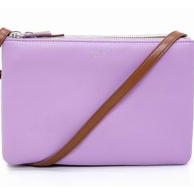 Celine Trio Classic Lambskin Shoulder Bag Purple/Brown/Crystal Cream C7010901