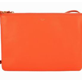 Celine Trio Lambskin Big Size Shoulder Bag Orange CE51715