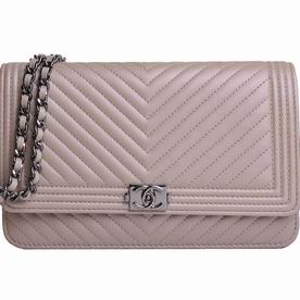 Chanel Classic Boy Lambskin Hand/Shoulder Bag Bare skin C7010908
