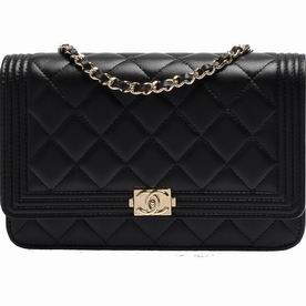 Chanel Classic Boy Gold Hardware Goatskin Hand/Shoulder Bag Black C6112103