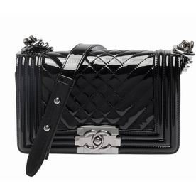 Chanel Patent Lambskin Mini Bag Silver Hardware Black A934387