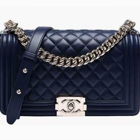 Chanel Lambskin Leather Medium Size Boy Bag Navy Blue A829118