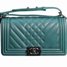 Chanel Dark Cran Lambskin Medium Size Boy Bag Silver Hardware A90191