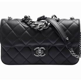 Chanel 2014 Bombay Perfect Edge Cowhide Silver Bag Black A551676