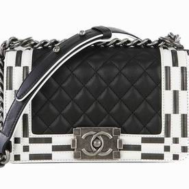 Chanel Fall Calfskin Boy Mini Bag Black Silver Hardware A92201