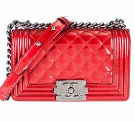 Chanel Boy Collection Patent Leather Mini Size Bag Red A67086