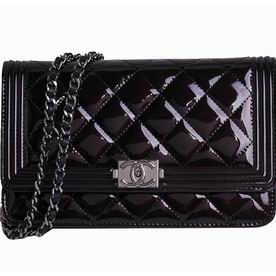 Chanel 2014 Boy Collection Mini Patent Chain Bag Black A68911