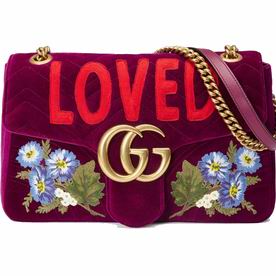 Gucci GG Marmont embroidered velvet bag 443496 K4DRT 5668