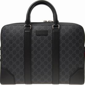 Gucci Black/grey GG Supreme Canvas Briefcase Should/Handbag 474135K5RLN