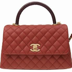 Chanel Coco Handle Anti-Gold Hardware Dark Red A92991CREDLI
