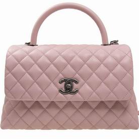 Chanel Calfskin Leather Coco Handle Anti-Silver Hardware Pink A92991CPINKS