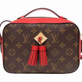 Louis Vuitton Monogram Canvas and Smooth Calfskin Leather Saintonge Coquelicot M43556