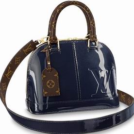 Louis Vuitton Patent Calfskin Leather Alma BB Marine M54705