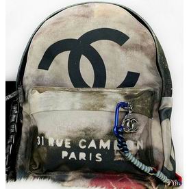 Chanel Large Graffiti Printed Canvas Backpack Black A362402
