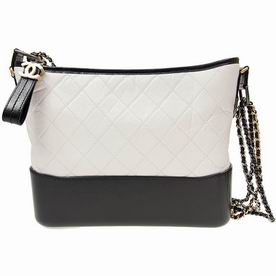Chanel Calfskin Leather Gabriell Two Tone Large Size Hobo White/Black A93824WBK