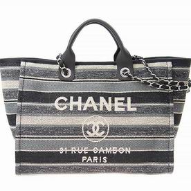 Chanel Deauville Double CC LOGO Denim Canvas Calfskin Silver Chain Bag A66941BEBLU