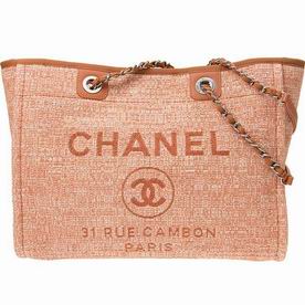 Chanel Tweed Canvas Deauville Shop Tote Bag Silver Chain A67001CLTDORS