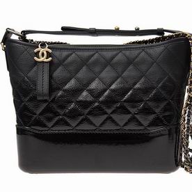 Chanel Gabrielle Two-tone Chain Patent Leather Shouldbag In Black A93824VBLKGP