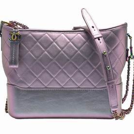 Chanel Gabrielle Two-tone Chain Calfskin Leather Shouldbag Metal-Purple A93824MEPUR